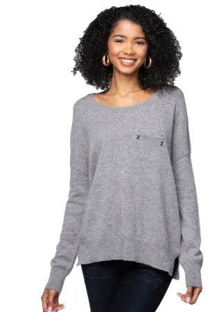 100% Cashmere Patricia Pocket Crew Sweater