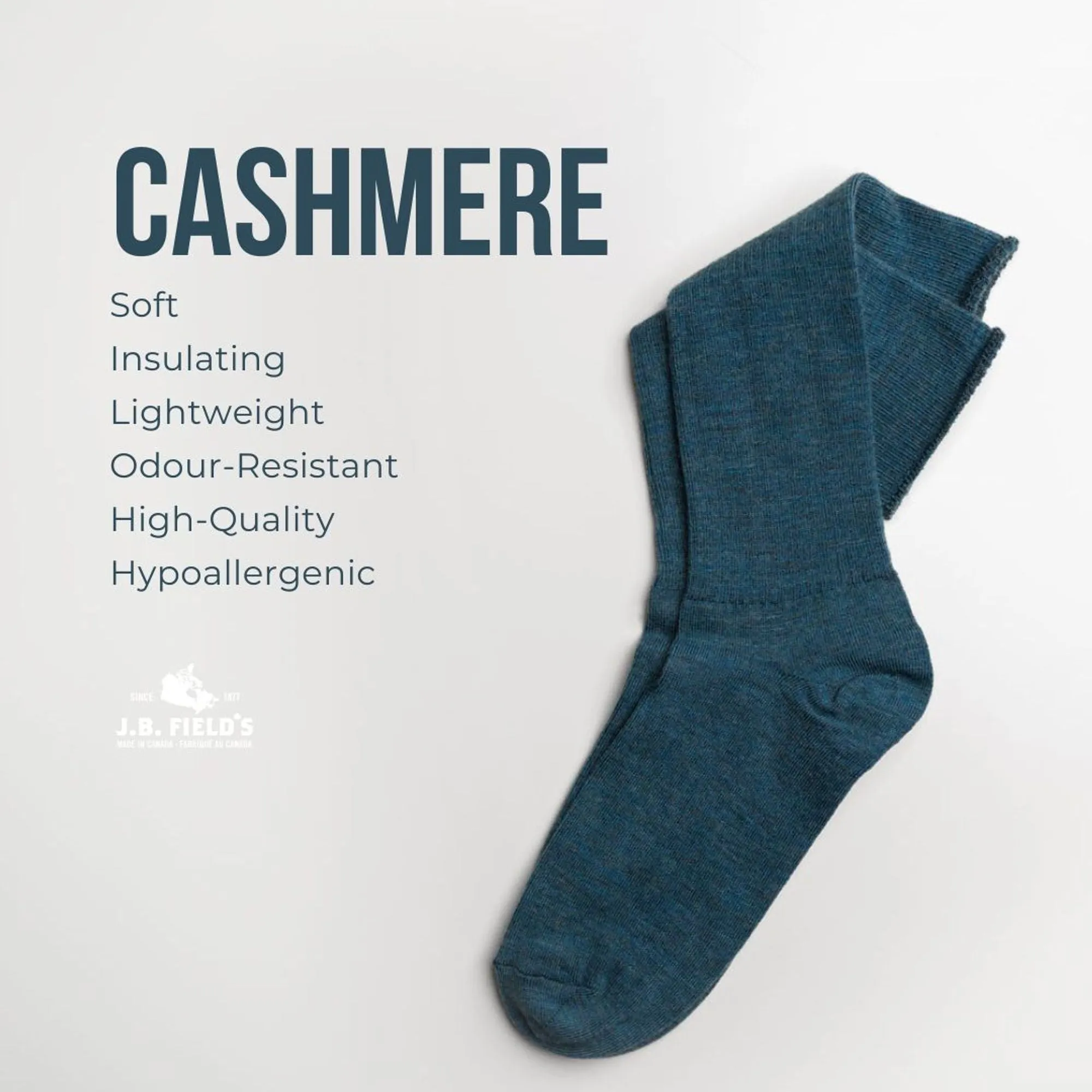 2 PAIR - J.B. Field's Cashmere Weekender Socks (SLIGHTLY IMPERFECT)