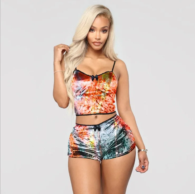 2pcs Velvet Sleepwear Pajamas Set