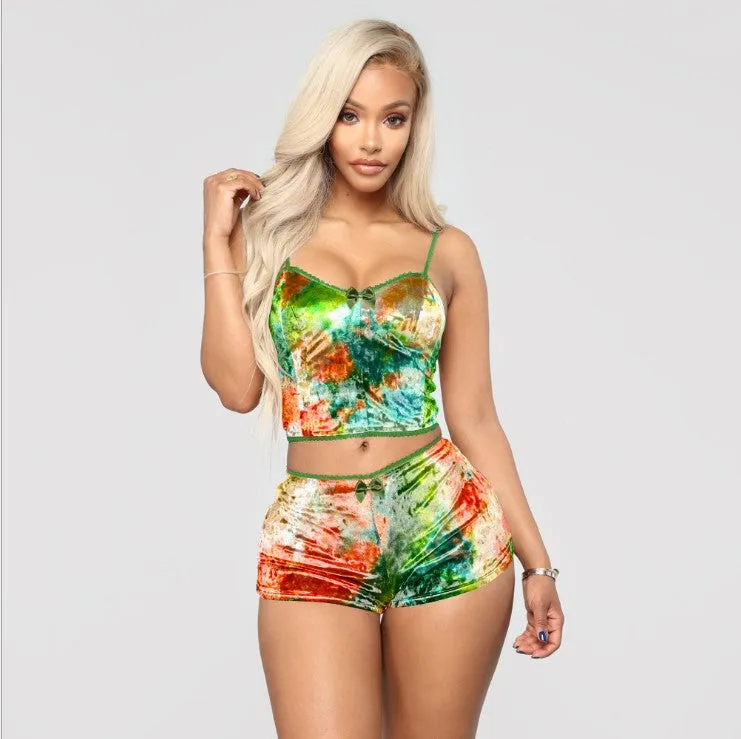 2pcs Velvet Sleepwear Pajamas Set