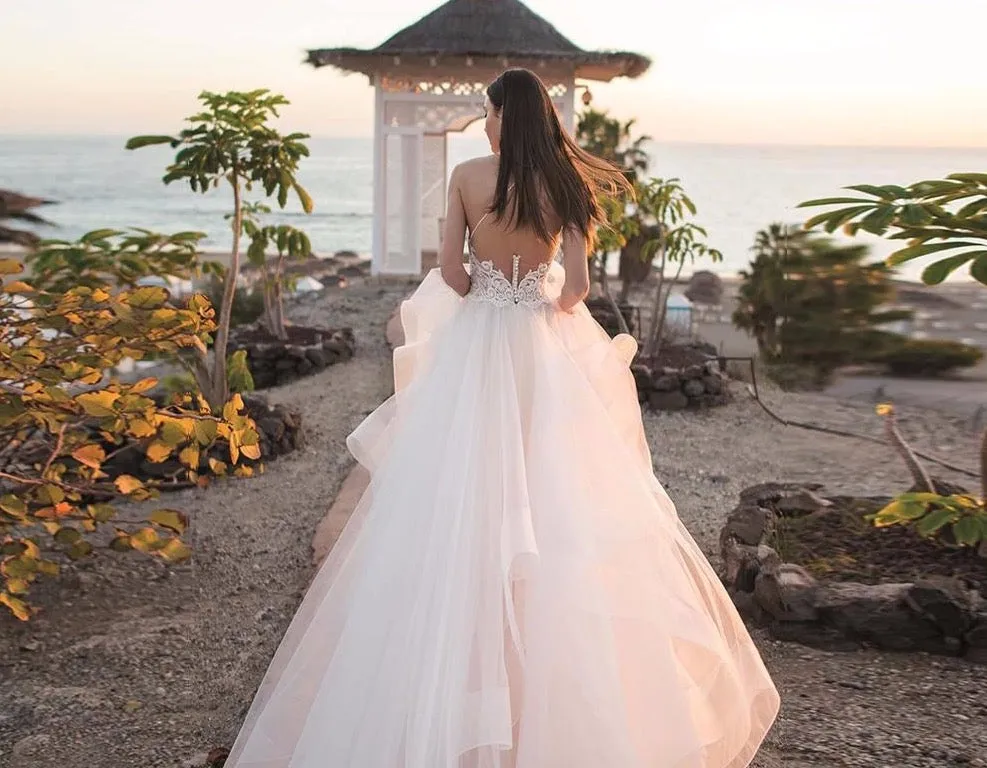 Backless See Through Sexy Wedding Dress