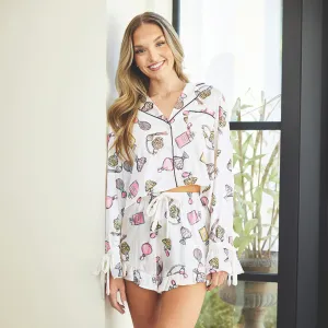 Bella Cropped PJ Shorts- Perfume Bottles