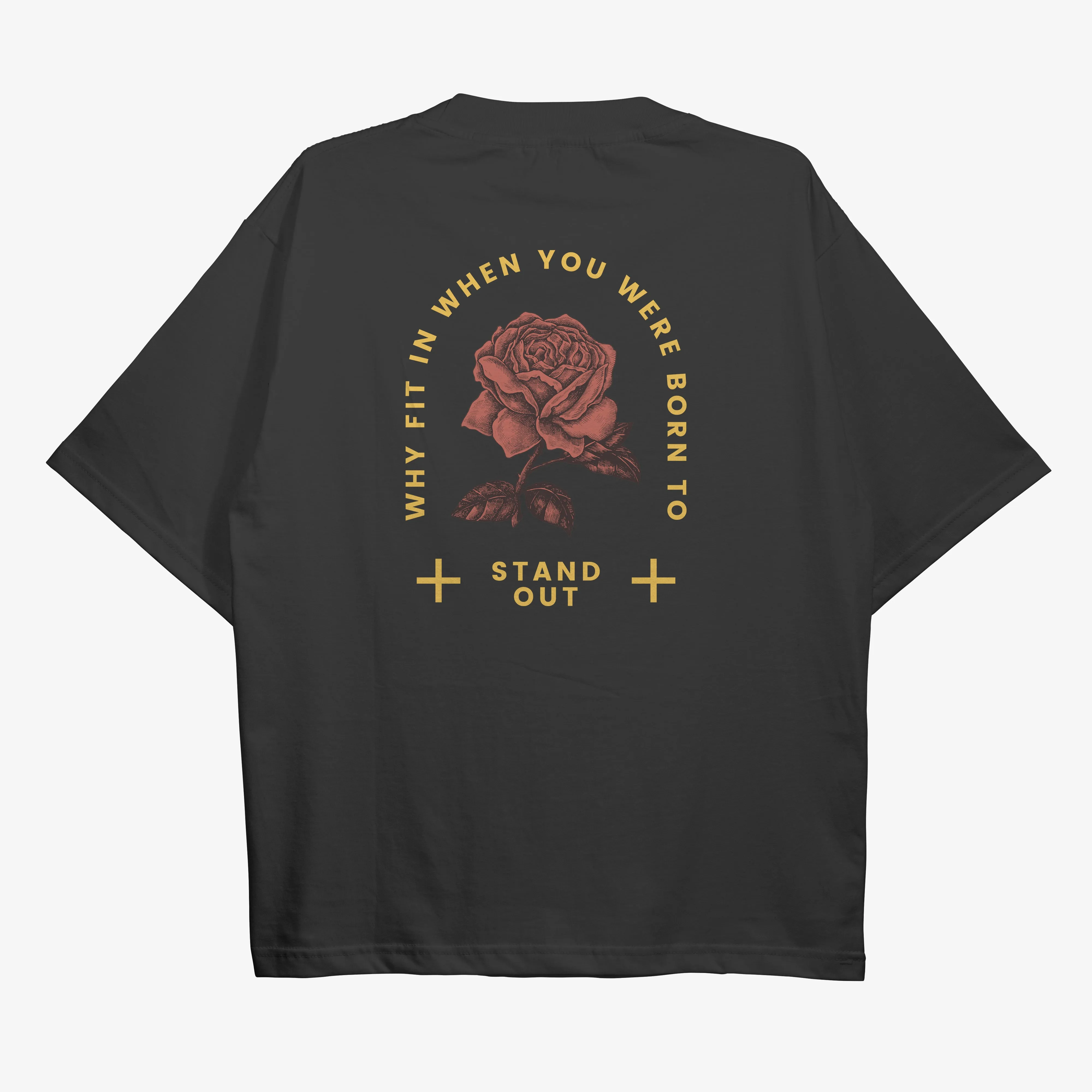 Born To Stand Out Oversized Black Tshirt