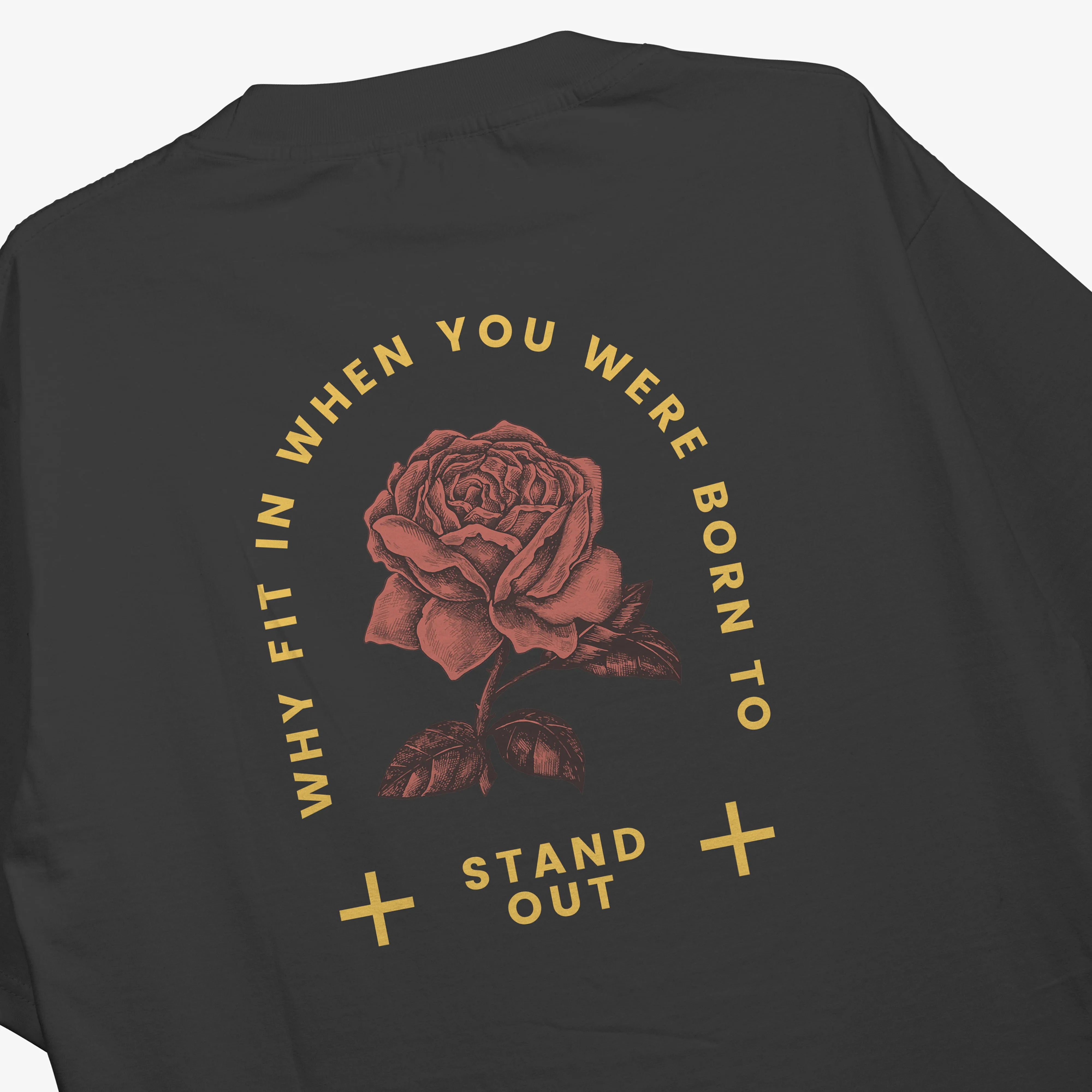 Born To Stand Out Oversized Black Tshirt