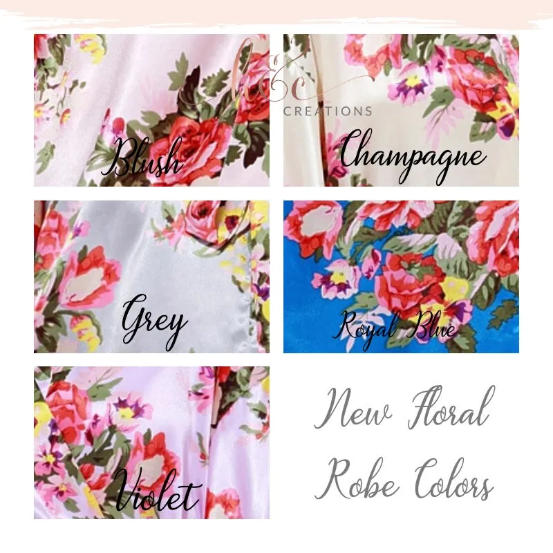 Bridesmaid Robes, Floral Robes, Floral Bridesmaid Robes, Silk Robes, Satin Robes, Robes for Bridesmaids, Kimono Robes