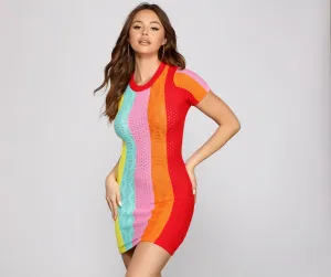 Bright Beauty Color Blocked Mini Dress