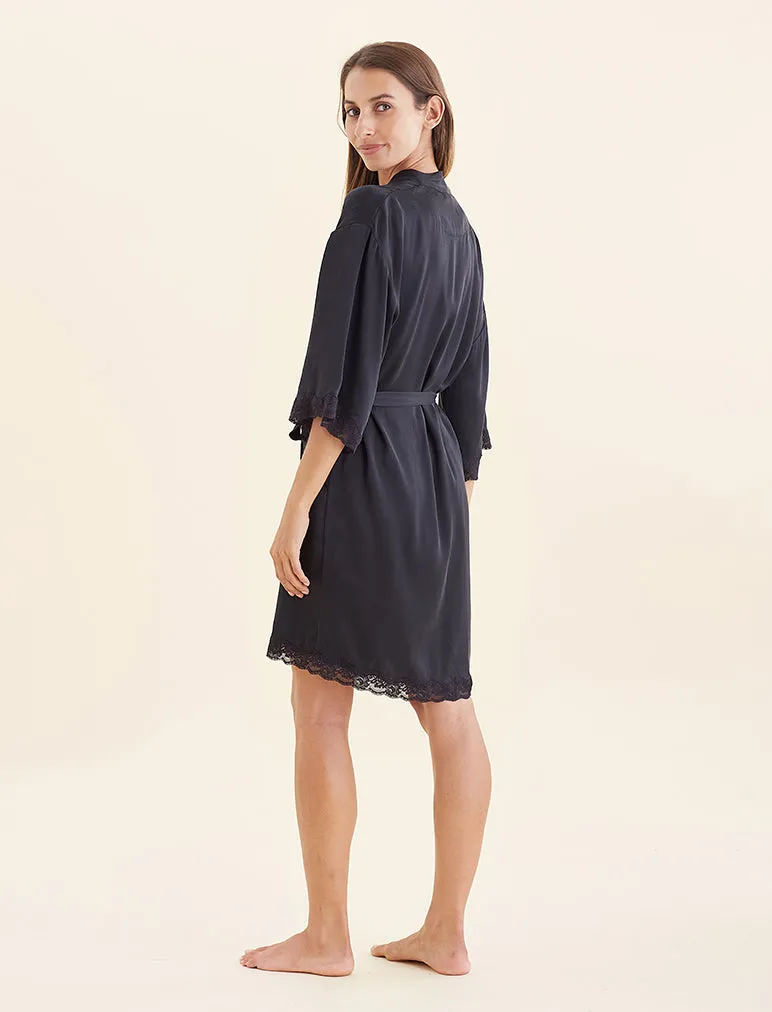 Camille Silk Lace Robe