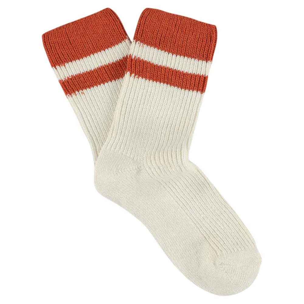 Cashmere Stripes Socks Women - Ecru / Orange