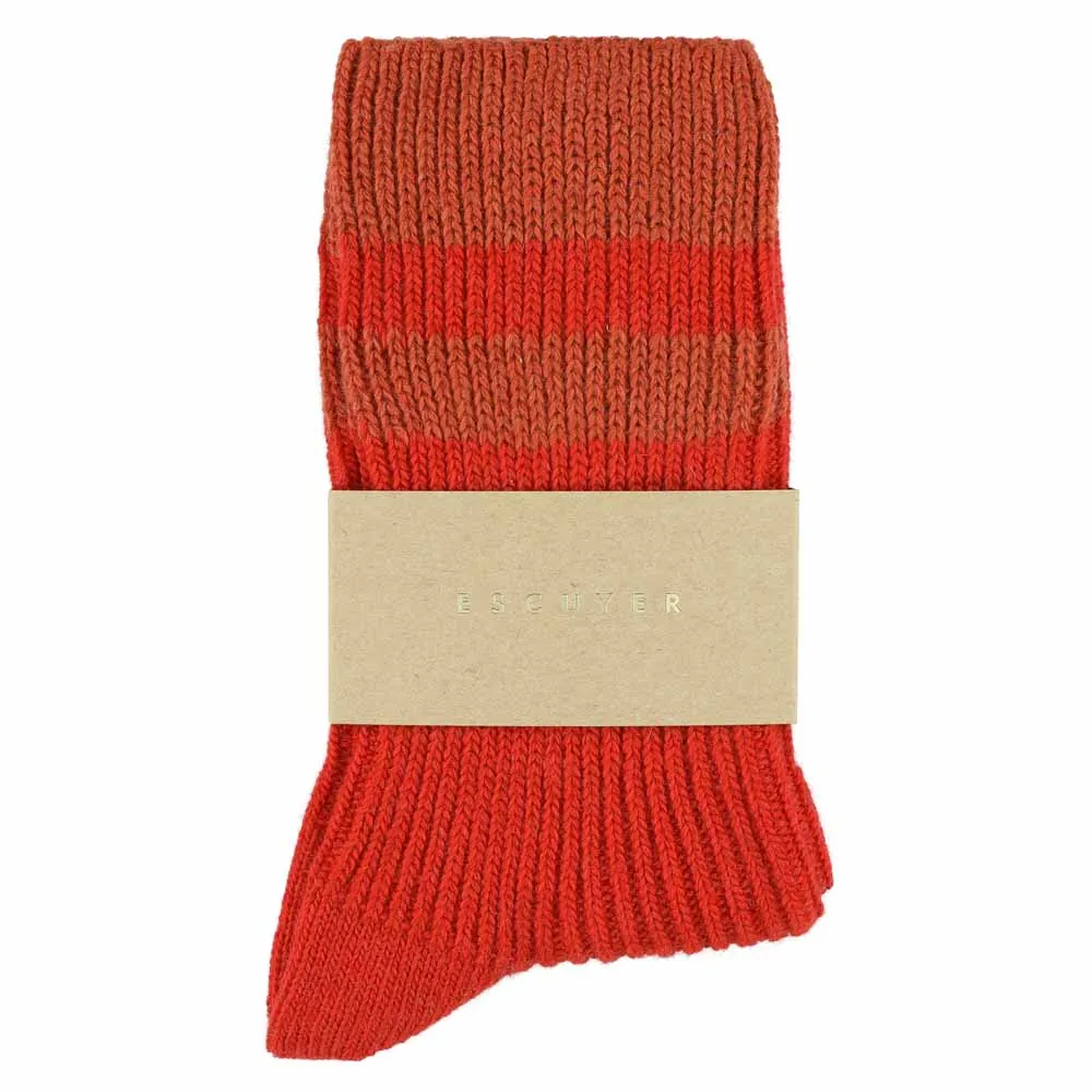Cashmere Stripes Socks Women - Strong Orange / Orange