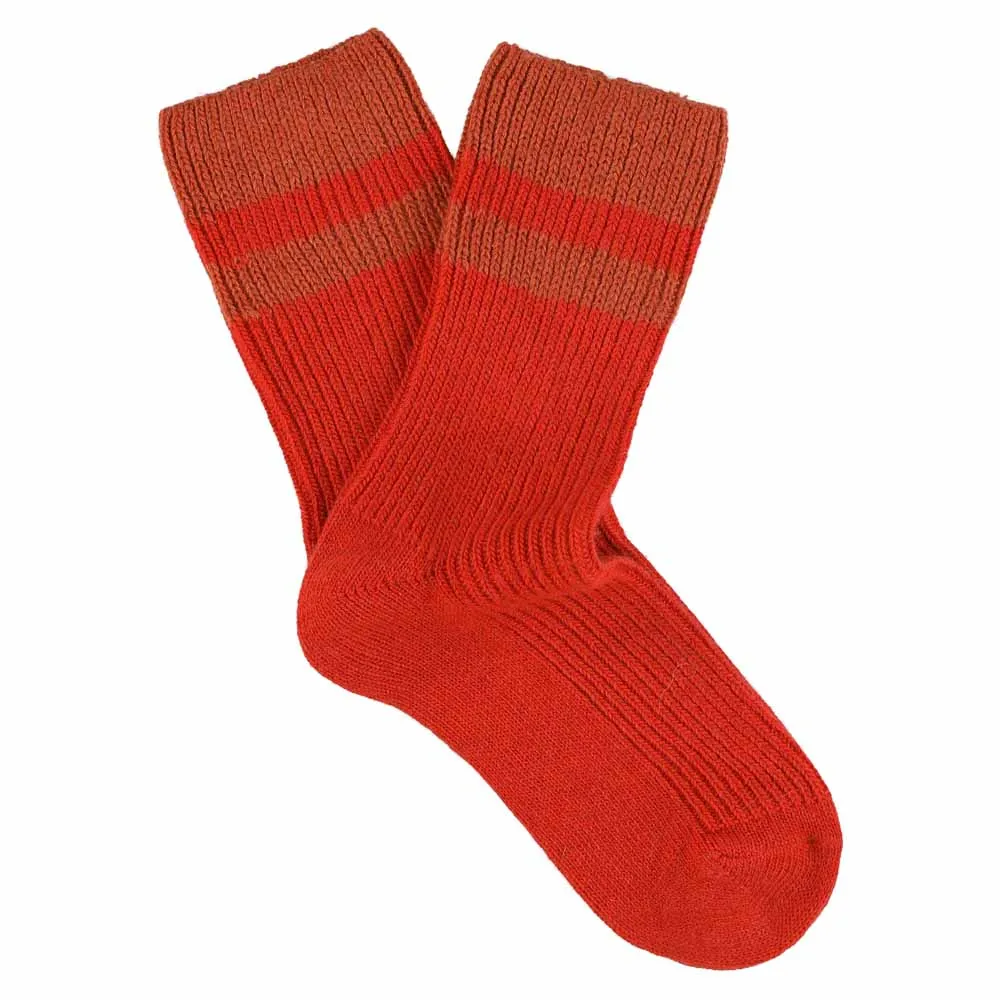 Cashmere Stripes Socks Women - Strong Orange / Orange