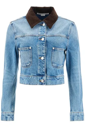 cropped denim jacket for women 6D0354 3SQH05 MEDIUM VINTAGE BLUE