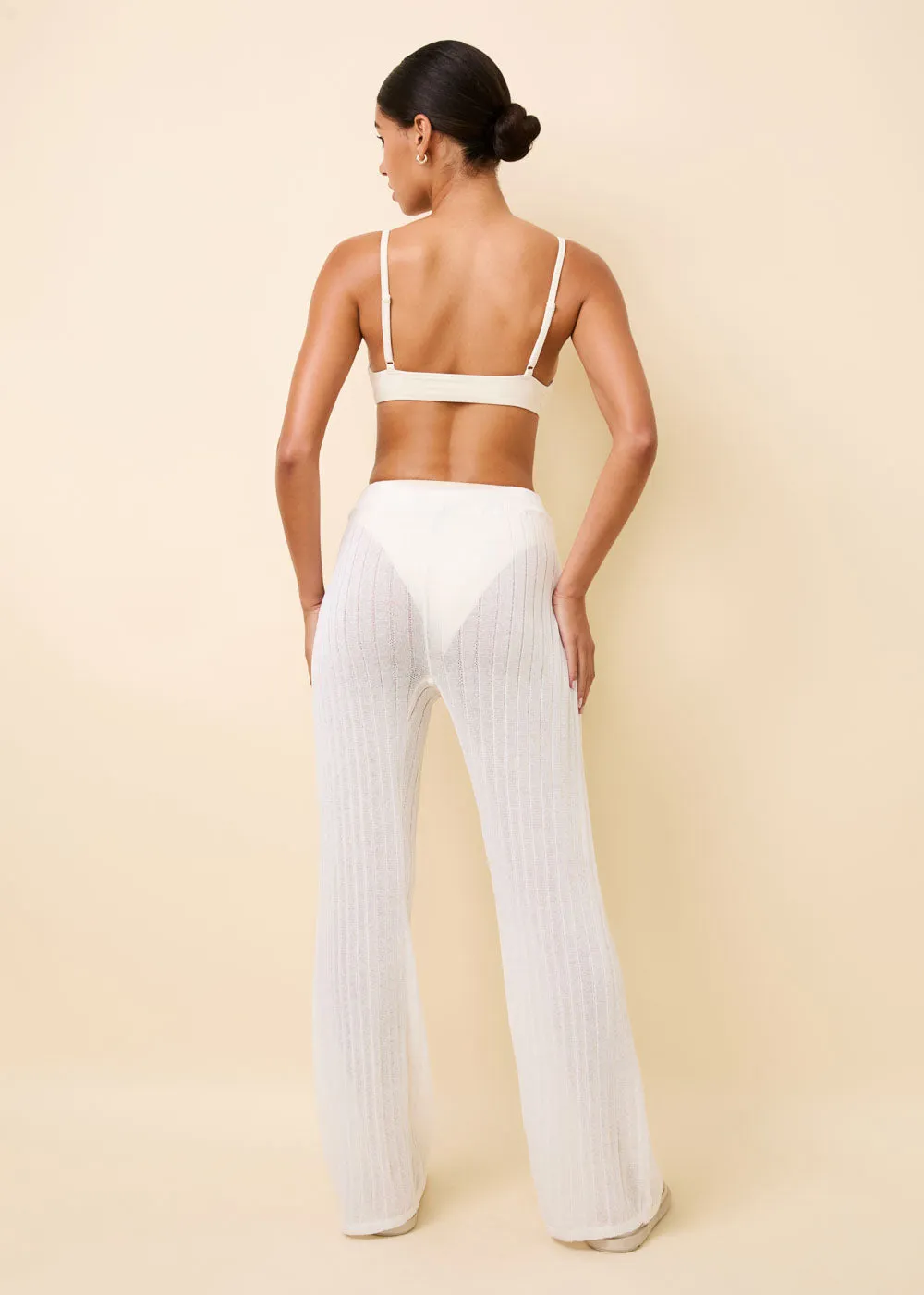 Faye Ribbed Knit Pant Brule