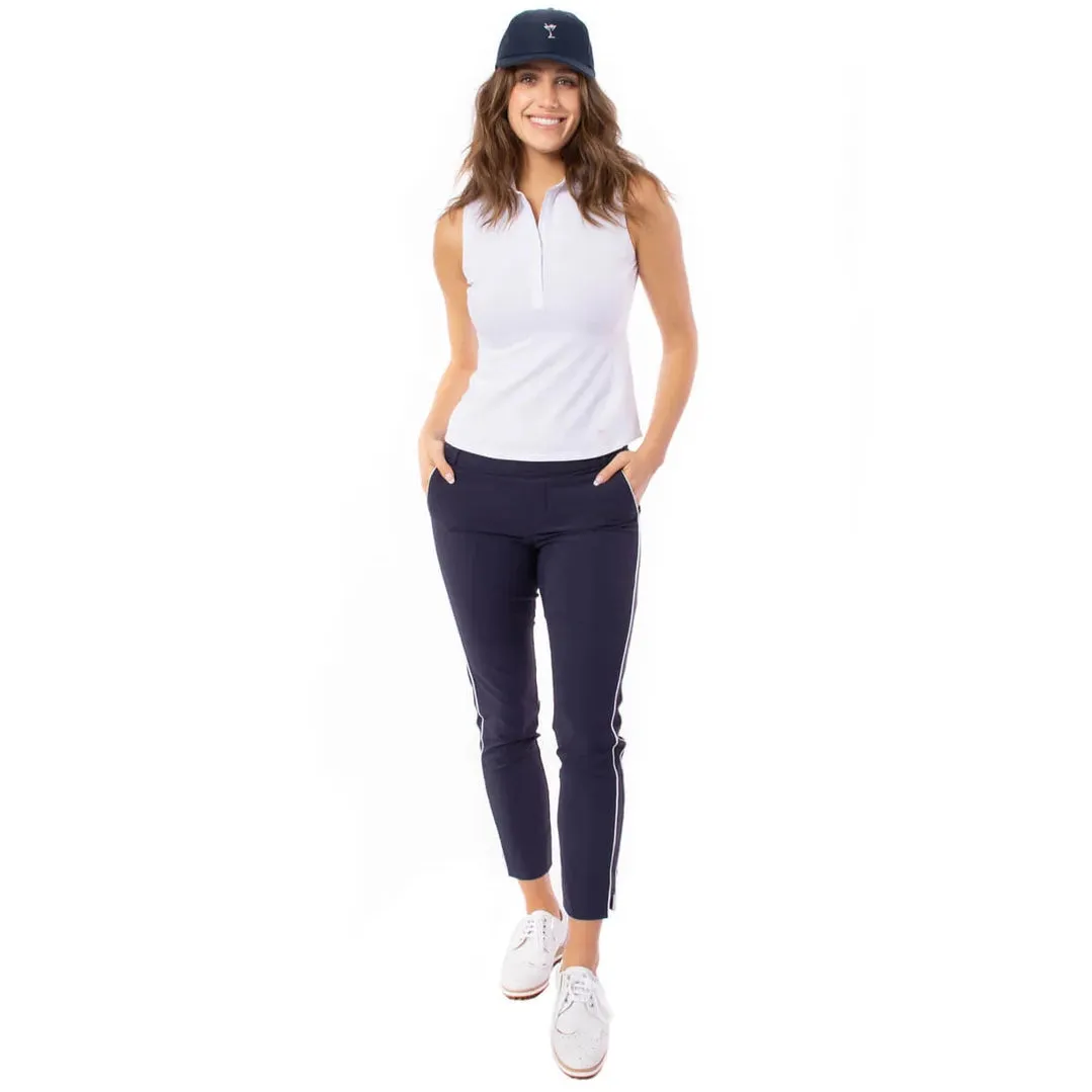Golftini Women's Stretch Ankle Golf Pants - Navy/White