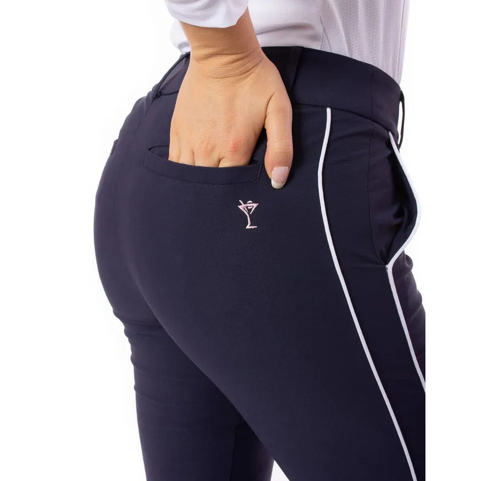 Golftini Women's Stretch Ankle Golf Pants - Navy/White