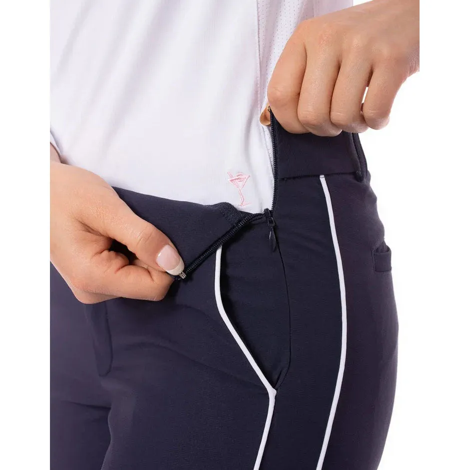 Golftini Women's Stretch Ankle Golf Pants - Navy/White
