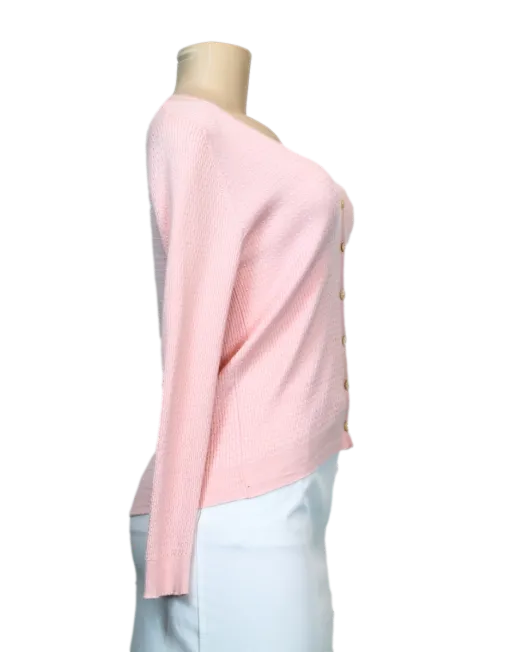 HAWICK CASHMERE Ribbed V-Neck Cardigan