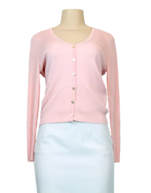 HAWICK CASHMERE Ribbed V-Neck Cardigan