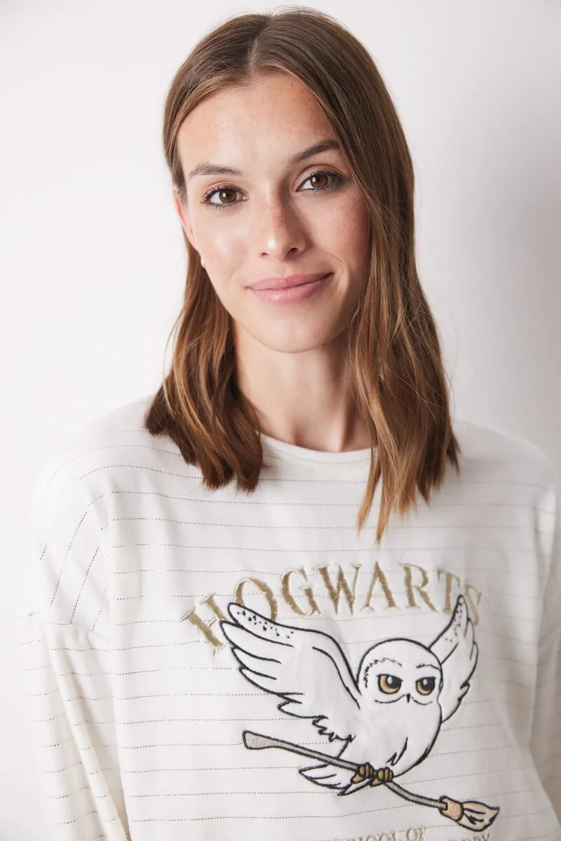 Hogwarts ivory velvet long pajamas