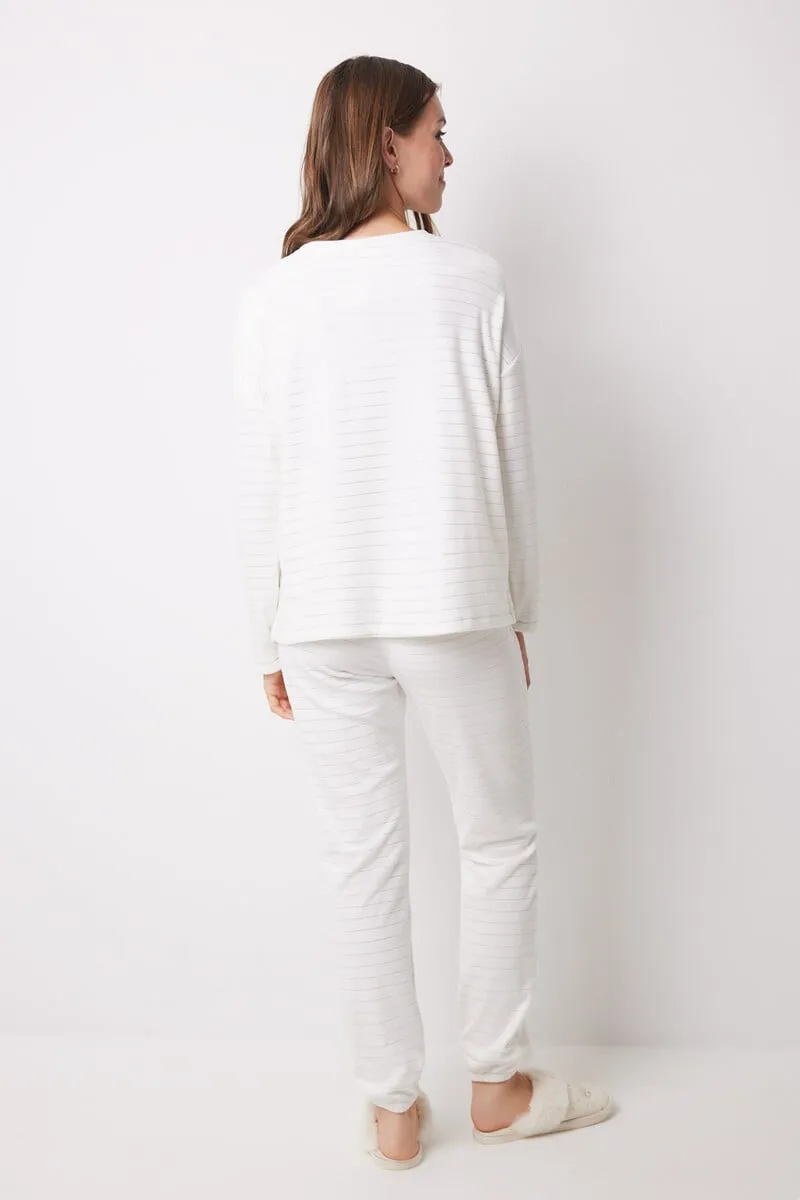Hogwarts ivory velvet long pajamas