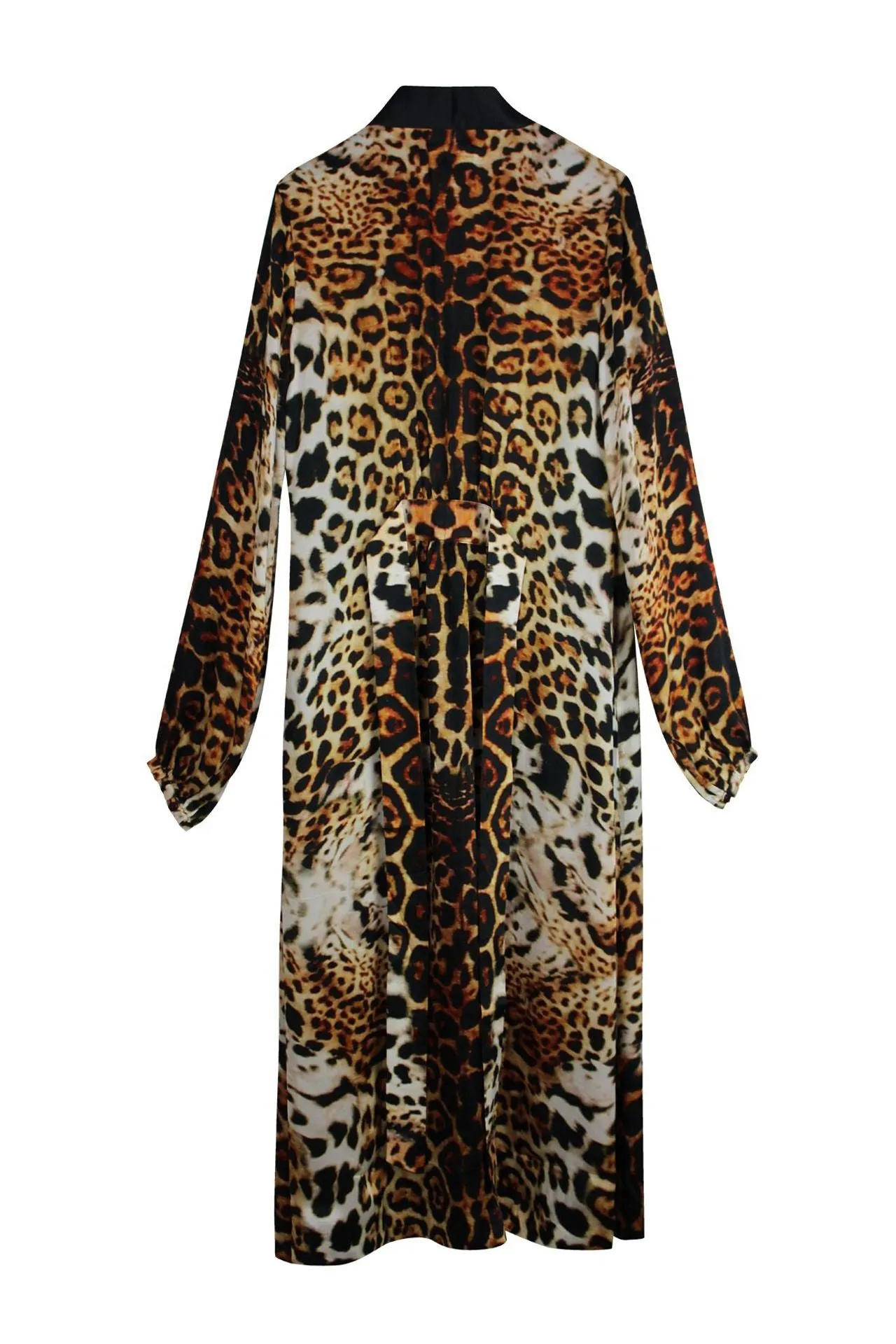 Jaguar Print Black Collar Robe