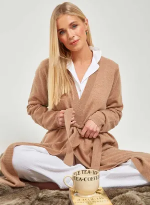 Ladies Cashmere Dressing Gown - Camel