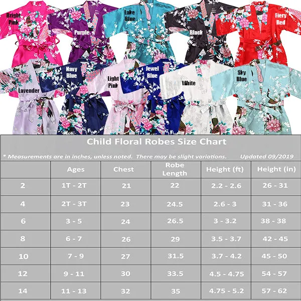 Light Pink Mommy and Me Robes, Floral, Satin Feel