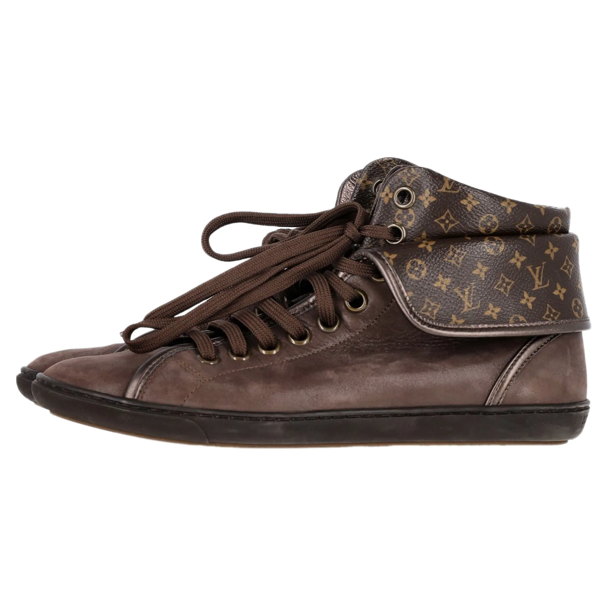 Louis Vuitton Brea Sneaker Boots in Brown Monogram Canvas & Leather