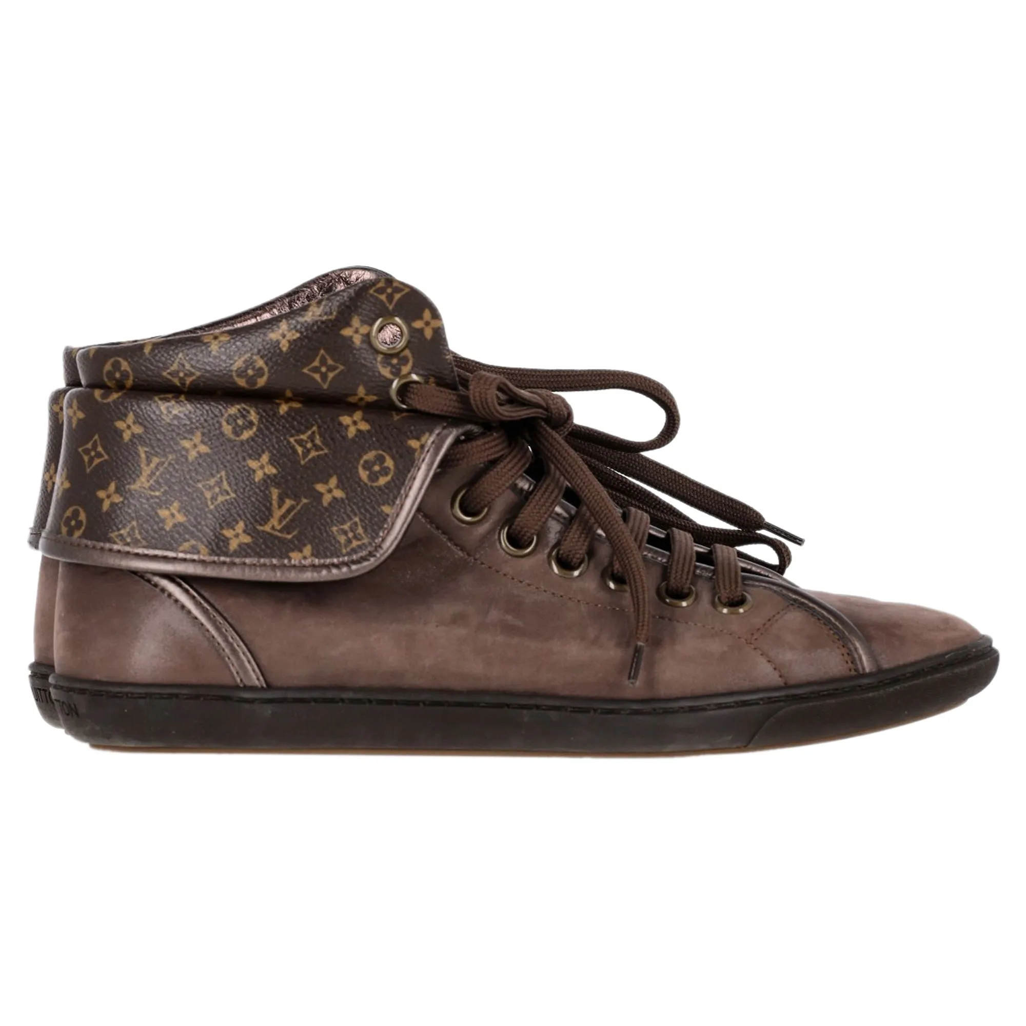 Louis Vuitton Brea Sneaker Boots in Brown Monogram Canvas & Leather