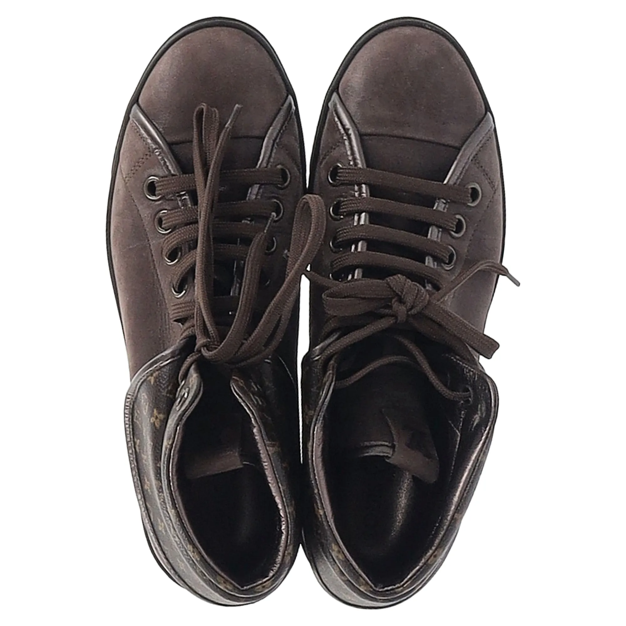 Louis Vuitton Brea Sneaker Boots in Brown Monogram Canvas & Leather