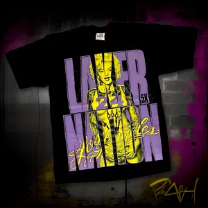 *<SC>* (BLACK) ~LAKER NATION~ HEAVY COTTON JUMBO PRINT TEES
