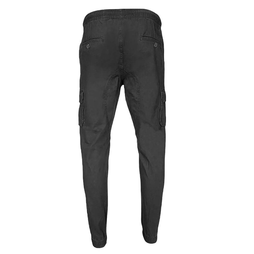 Men's Cargo Pants Solid Color Casual Utility Side Pocket Drawstring Waist Pants