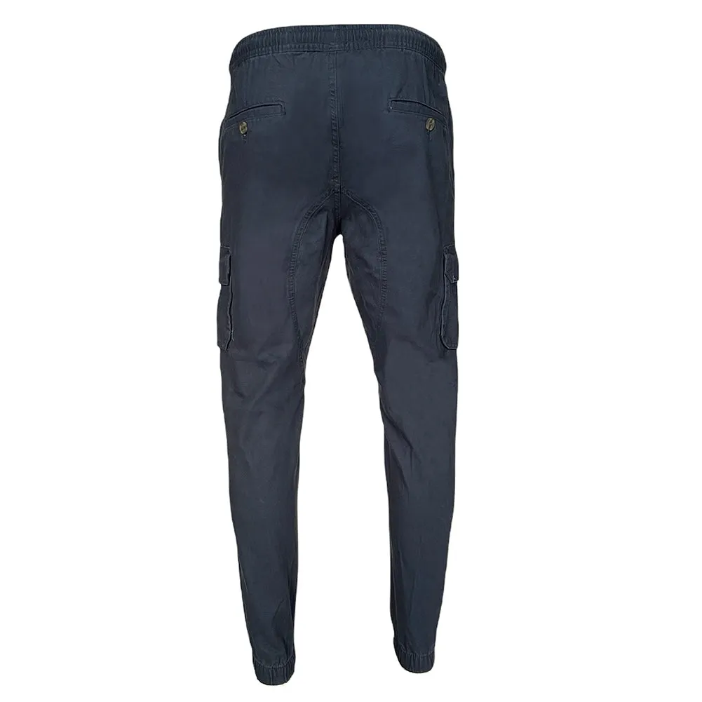 Men's Cargo Pants Solid Color Casual Utility Side Pocket Drawstring Waist Pants