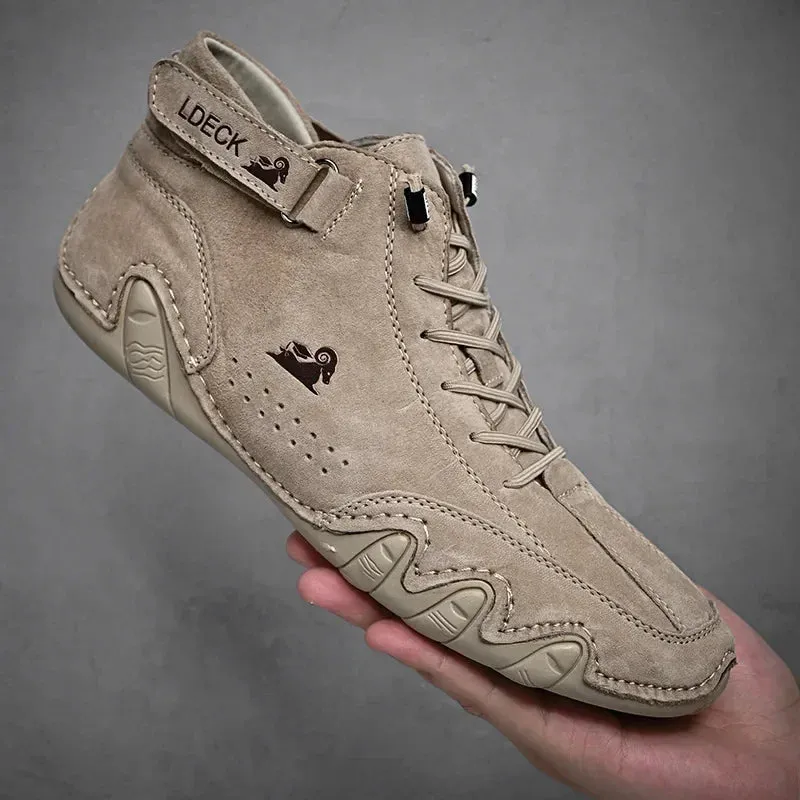 Mens Casual Sneakers – Animal Print Design, Microfiber Upper