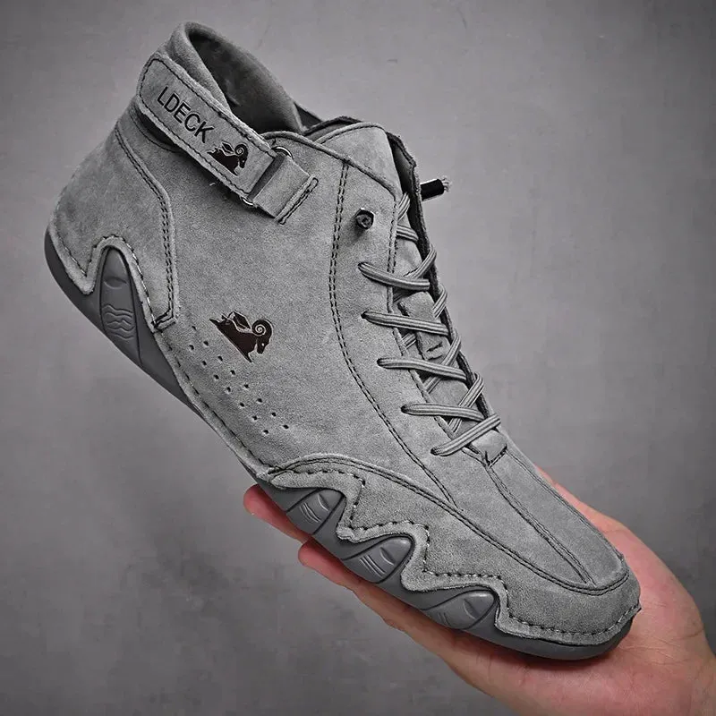 Mens Casual Sneakers – Animal Print Design, Microfiber Upper