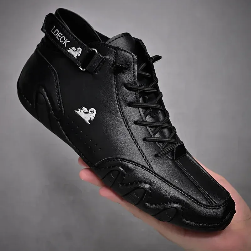 Mens Casual Sneakers – Animal Print Design, Microfiber Upper