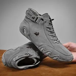 Mens Casual Sneakers – Animal Print Design, Microfiber Upper
