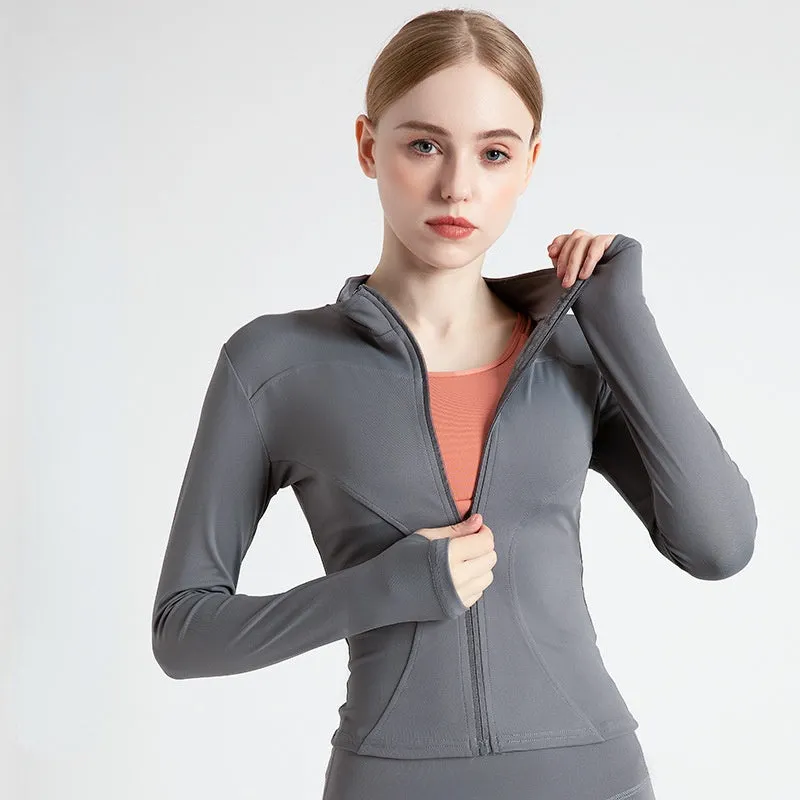 Moisture Wicking Hoodie Sports Jacket Running Suit