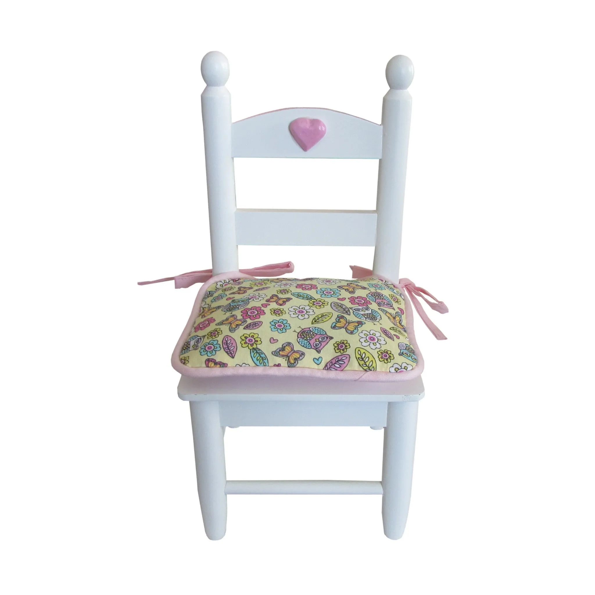 Owls and Flowers Print Doll Chair Cushions for 18-inch Dolls