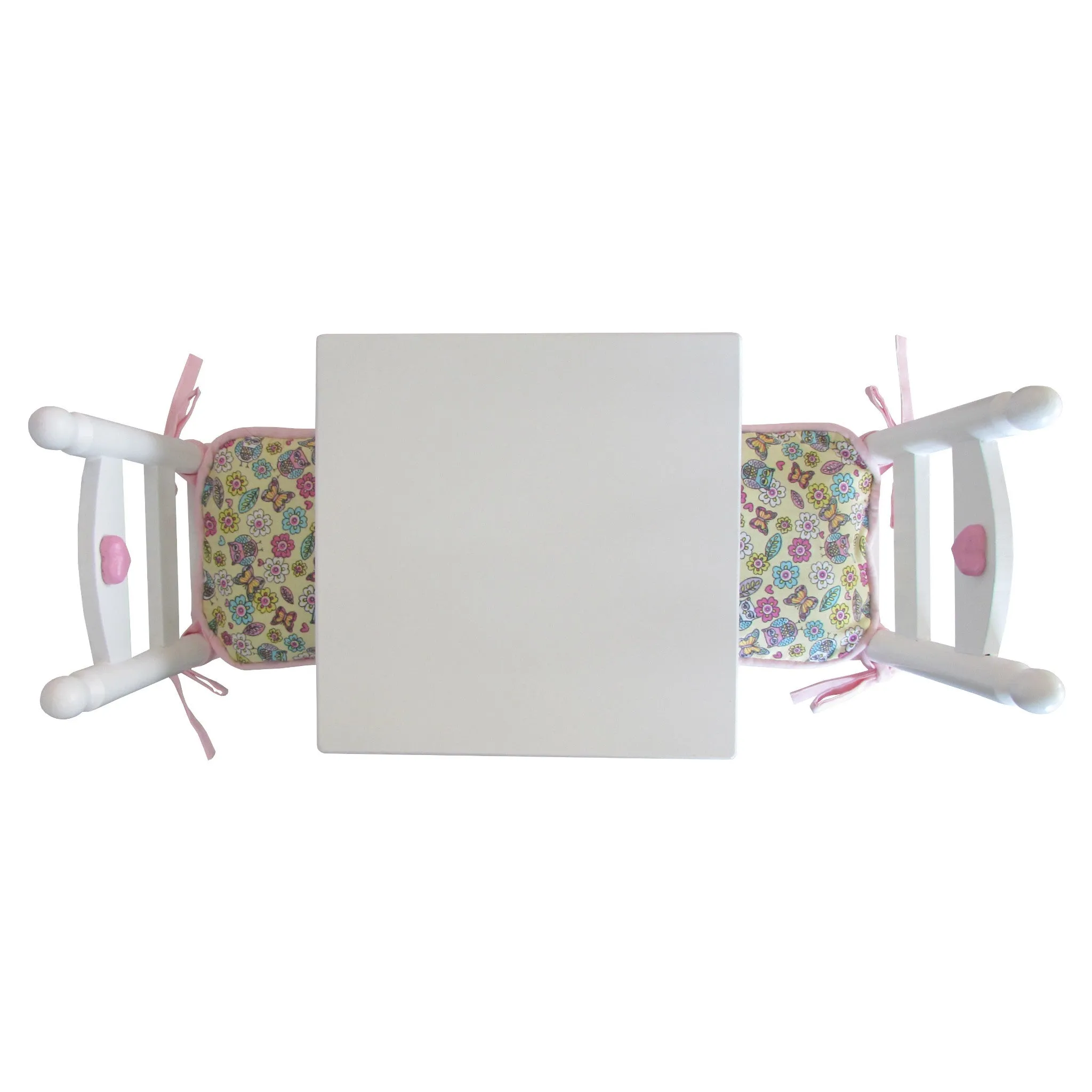 Owls and Flowers Print Doll Chair Cushions for 18-inch Dolls
