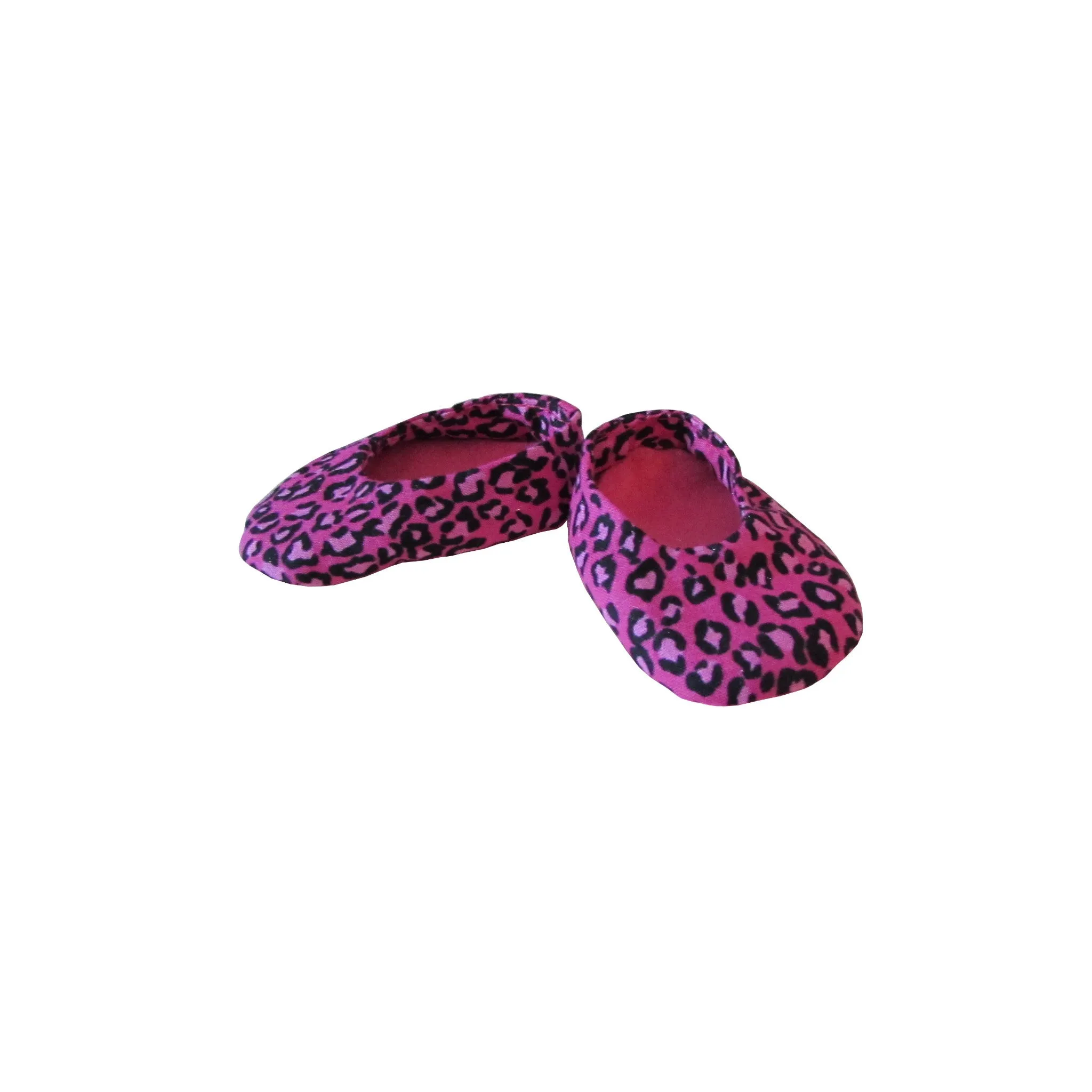 Pink Cheetah Trimmed Panne Velvet Doll Pajama Top, Shorts, and Slippers for 18-inch dolls