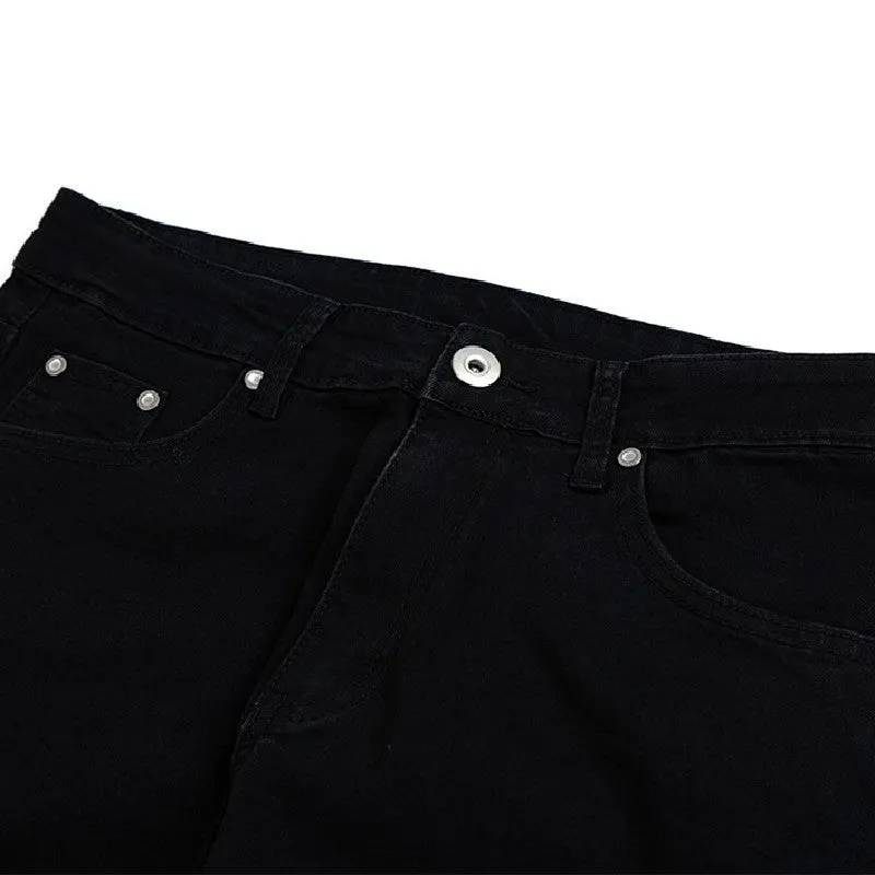 Pure Black Stretch Fit High Street Fit Men's Jeans