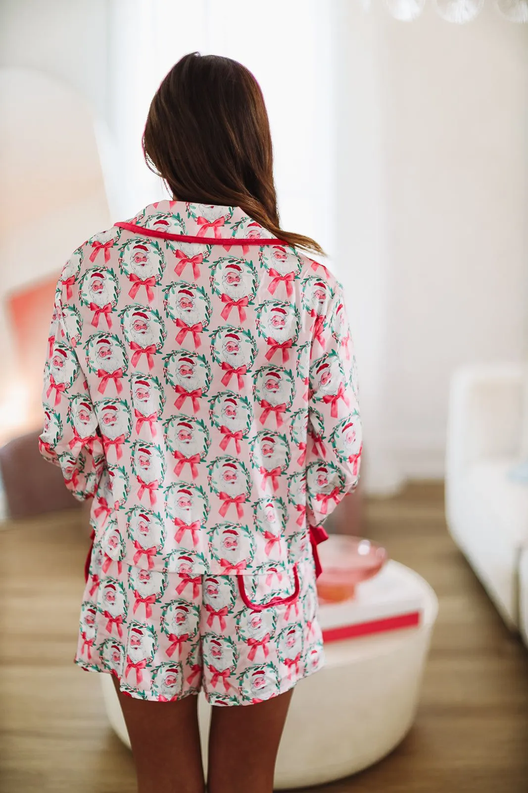 Santa Clause is Coming to Town Pajama Set - Pink