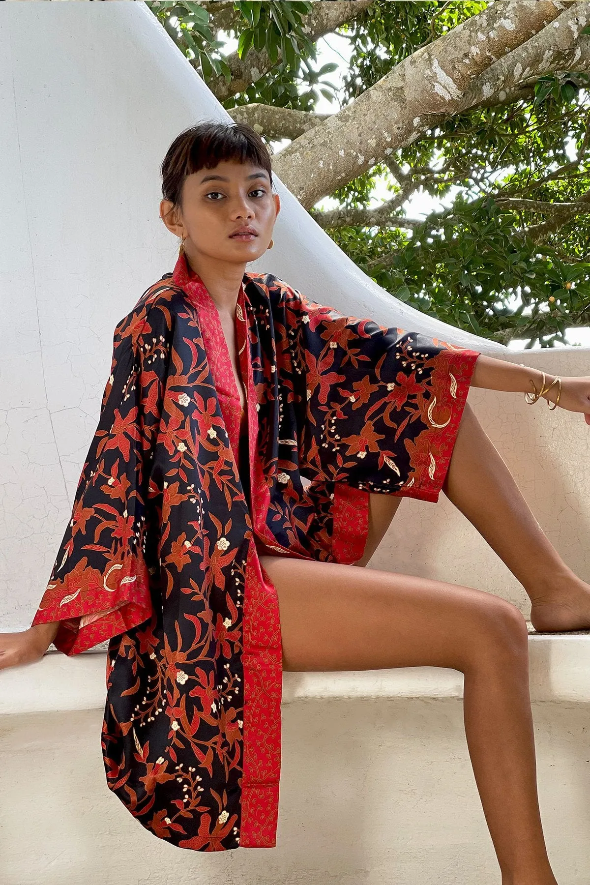 Short Silk Robe