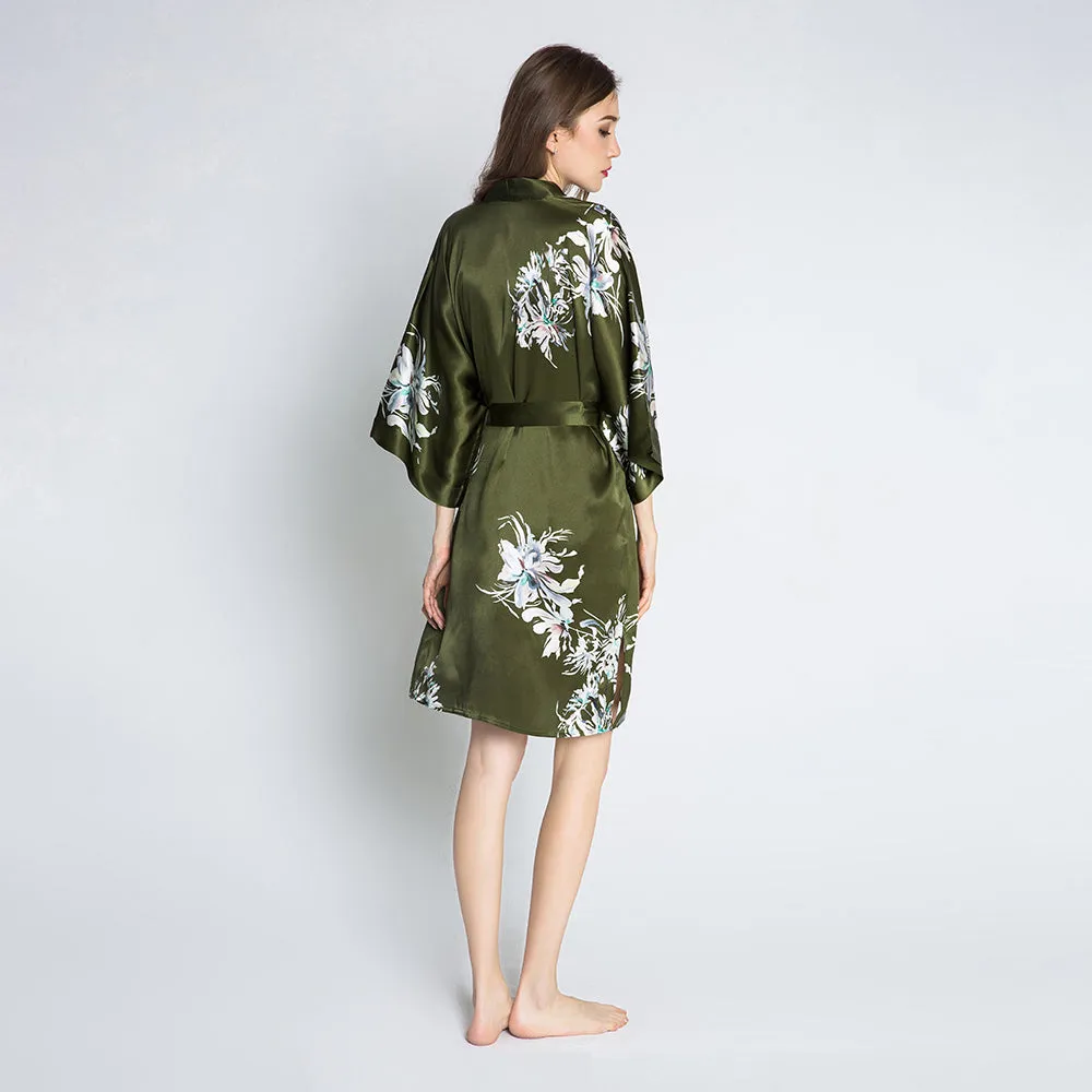Silk Yuri Short Kimono Robe