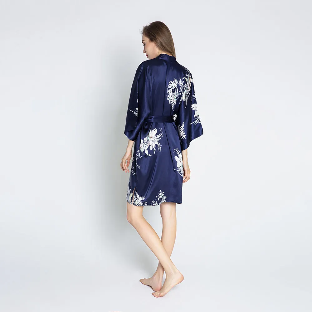 Silk Yuri Short Kimono Robe