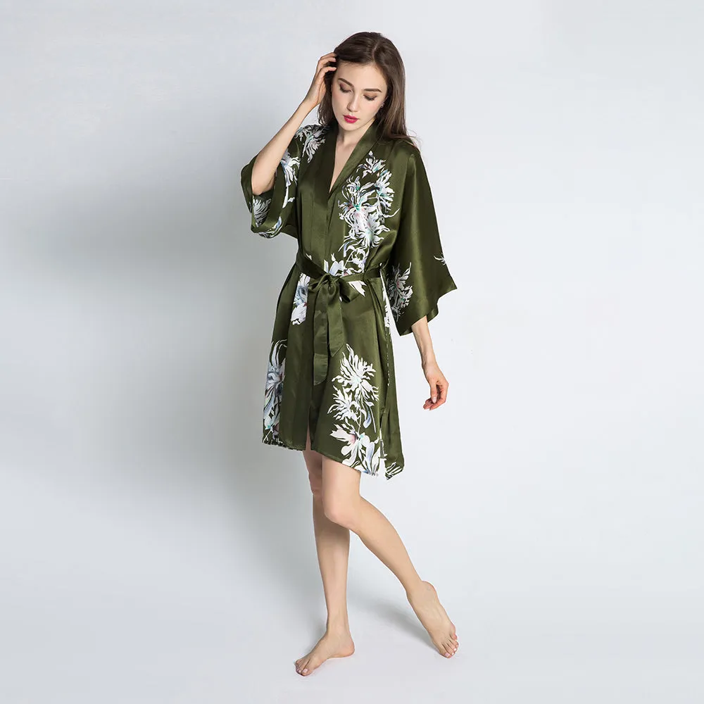 Silk Yuri Short Kimono Robe