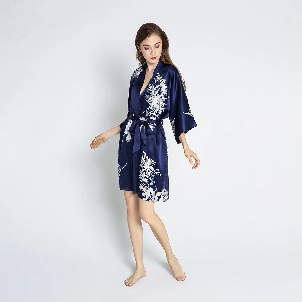 Silk Yuri Short Kimono Robe