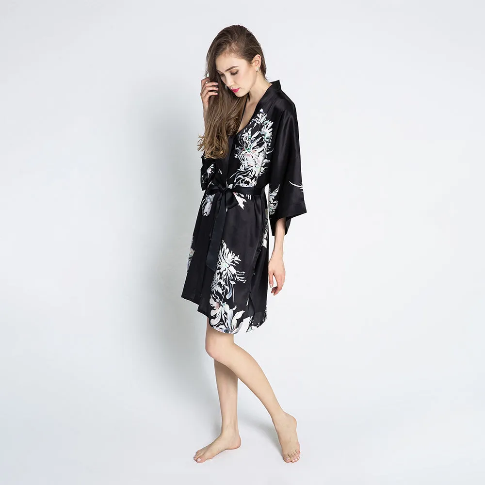 Silk Yuri Short Kimono Robe