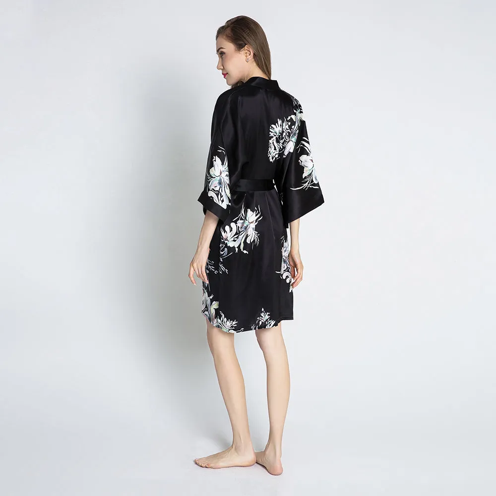 Silk Yuri Short Kimono Robe