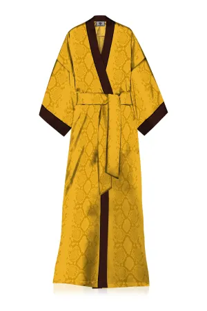 Snake Print Long Kimono Robe Dress